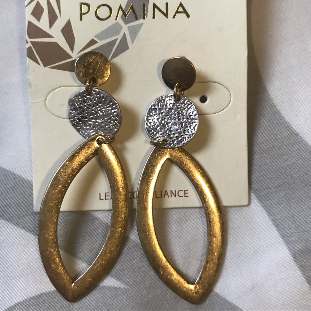 Gold and silver dangly earrings